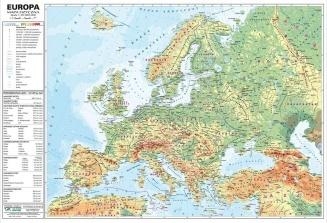 Europa 1:10 000 000 mapa pol. i fiz. ścienna