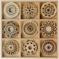 Dekoracje drewniane 10,5x10,5 cm - 9 szt. (Aqe19118-12)