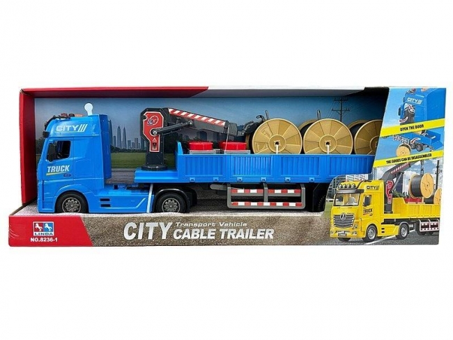 Auto ciężarowe z lawetą i dźwigiem 63,5x23x12cm