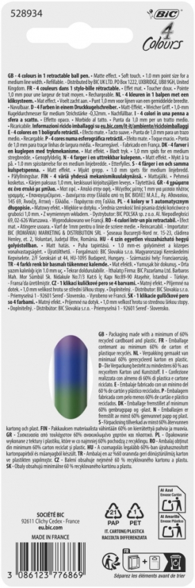 Długopis BIC 4 Colours Punch Rainbow blister 1szt.