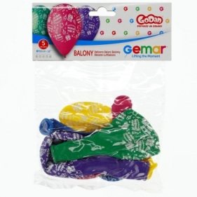 Balon gumowy Godan premium dniu urodzin op 5 szt mix 30 mm 12cal (GS110/pwdu)