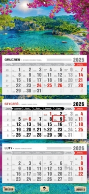 Kalendarz 2026 trójdzielny płaska główka - Korfu