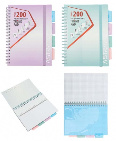 Kołozeszyt B5 PP 200k.kratka Ombre Pastel Line 1szt.mix