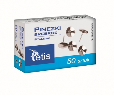 <img src='https://webimage.pl/pics/870/3/d5906858013870.jpg' style='height:440px' /> Paczka Pinezki srebrne 50 szt 10 sztuk