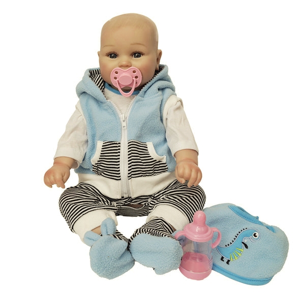 Realistyczna lalka chłopiec z ubrankami, 48 cm (128870)