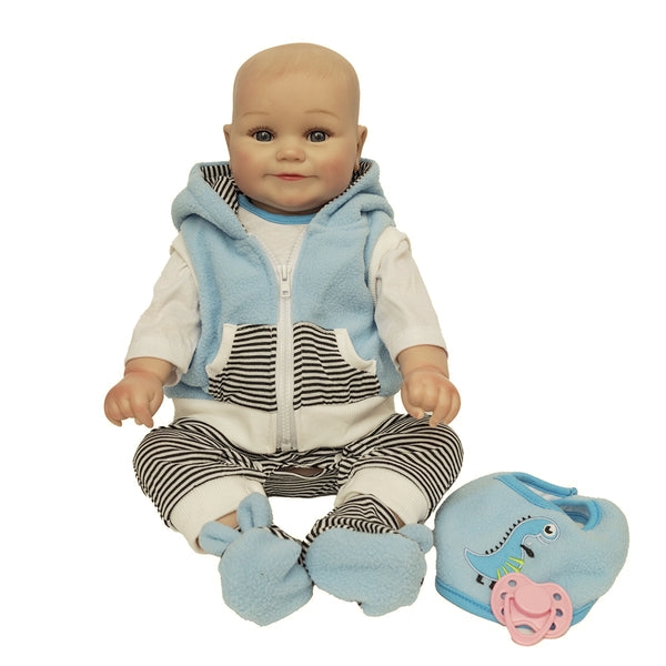 Realistyczna lalka chłopiec z ubrankami, 48 cm (128870)