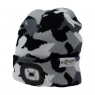 Czapka moro z latarką LED szara 1W 6000K