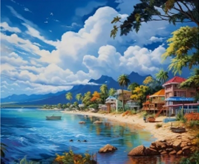 <img src='https://webimage.pl/pics/871/2/d5906196002871.jpg' style='height:440px' /> Diamentowa Mozaika Domki na tropikalnej plaży NO-2000287
