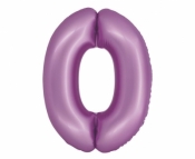 Balon foliowy Smart cyfra 0 lawendowy matowy 76cm