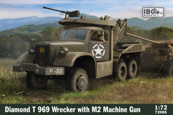 Model plastikowy Diamond T 969 Wrecker z karabinem maszynowym M2 i dodatkowym zestawem PE (72085)
