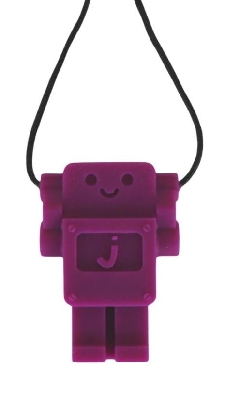 Gryzak antystresowy naszyjnik - robot fioletowy