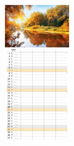 Kalendarz 2024 miesięczny planer - jesienne drzewa