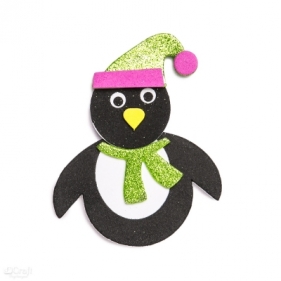 Zestaw kreatywny - pingwin z pianki z brokatem, 6 szt (KSPI-127)
