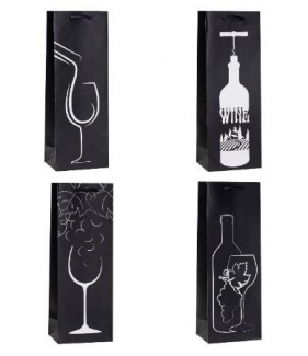 Torebka ozdobna na butelkę 12x36x9cm mix ROZETTE