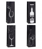 Torebka ozdobna na butelkę 12x36x9cm mix ROZETTE