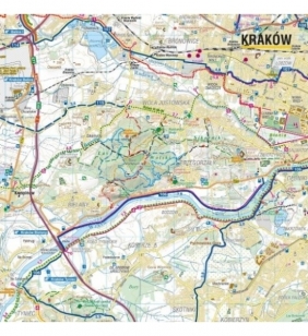Szlaki i trasy rowerowe okolic Krakowa, 1:50 000 - mapa turystyczna (1541-2020) - Opracowanie zbiorowe