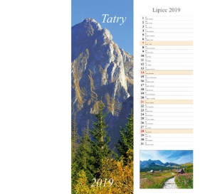 Kalendarz 2019 pasek 15x48 Tatry