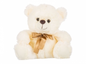 Miś Zbyś kremowy z kokardą 23 cm (4634b)