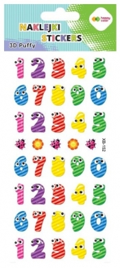 Naklejki 3D Puffy - Happy Numbers, 9.5 cm x 22 cm, Happy Color