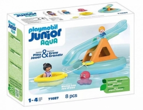 Zestaw z figurkami Junior Aqua 71 687 Pływająca wyspa ze zjeżdżalnią (71687)