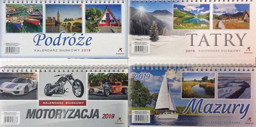 Kalendarz 2019 biurkowy poziomy stojący ze zdjęciami