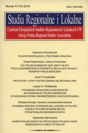 Studia Regionalne i Lokalne nr 4 (74) 2018