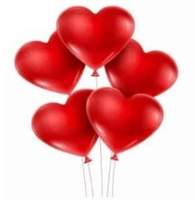 Balon serce czerwony pastel 50szt