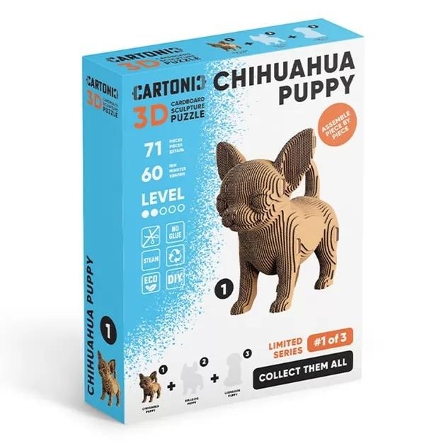 Puzzle 3D z kartonu Szczeniak Chihuahua
