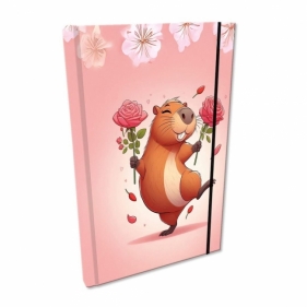 Notes A5/192 kratka z gumką Soft Touch Kapibara