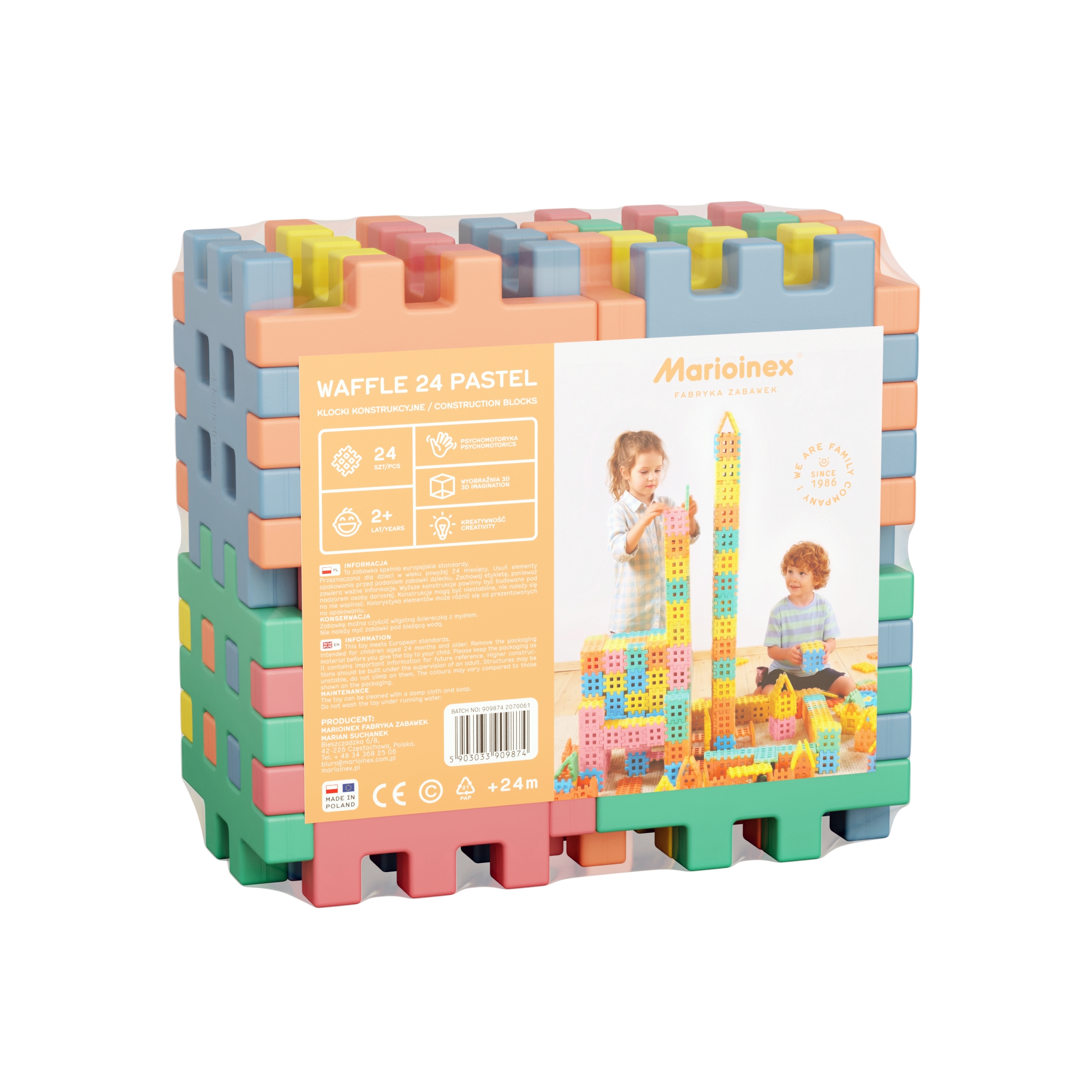 Waffle Kostka Pastel, 24 el.