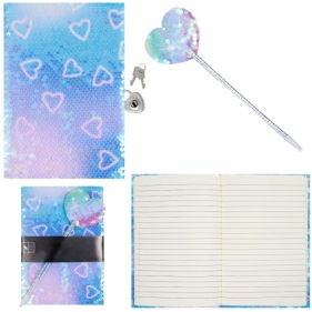 Pamiętnik cekiny serca z długopisem