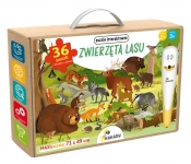 Zestaw Kakadu: Książka Zwierzęta lasu z plakatem i mówiącymi puzzlami, 36 el. - Piotr Wojtyra
