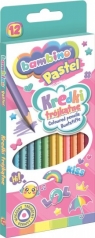 Kredki szkolne trójkątne BAMBINO PASTEL 12 kolorów dł. 18 cm