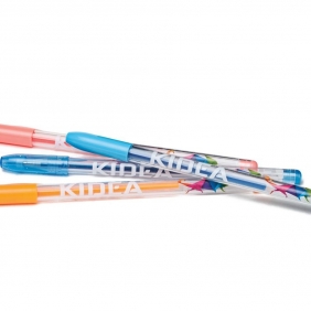 Długopisy żelowe z brokatem Kidea, 12 kolorów (DZ12KA)