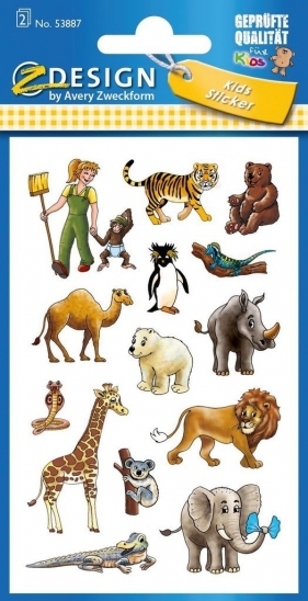 Naklejki dla dzieci - zwierzątka w zoo (53887)