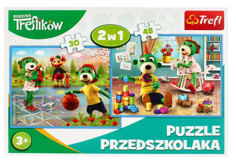 Trefl, Puzzle 2w1: Rodzina Treflików (90987)