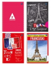 Brulion tematyczny A5/80 kartkowy w kratkę - Francuski