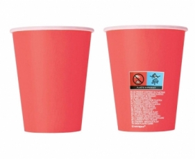 Kubeczki papierowe czerwone 270ml 8szt