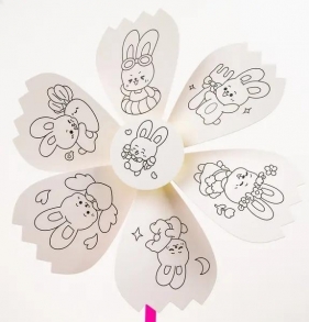 Wiatraczek Tinting do kolorowania królik