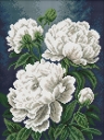 Diamentowa mozaika -Jedwab białych piwonii 30x40cm