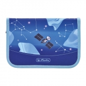 Herlitz, Piórnik rozkładany 2 klapki z wyposażeniem - Cosmic Explorer
