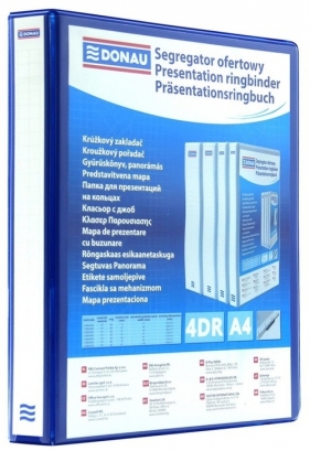 Segregator ofertowy DONAU, PP, A4/4RD/50, niebieski