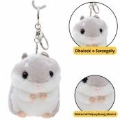 Brelok pluszowy Chomik szary 10cm