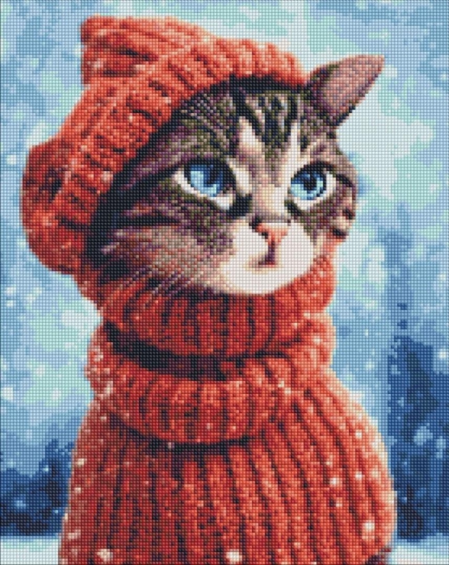 <img src='https://webimage.pl/pics/878/2/d4823104342878.jpg' style='height:440px' /> Diamentowa mozaika - Dziwna kotka 40x50cm