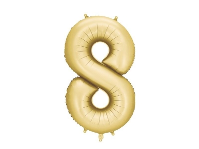 Balon foliowy cyfra 8 86cm złoty