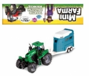 Mini Farma Traktor z maszyną roliczą zielony