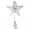Szpic choinkowy gwiazda metalowa srebrna