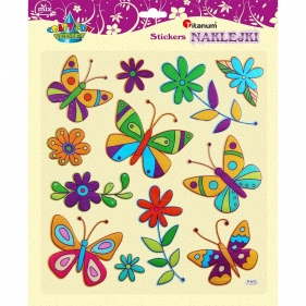 Naklejki dekoracyjne, 12 szt. - motyle, kwiaty (337489)