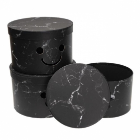 Pudełko Flower Box 3szt Smile czarny ROZETTE