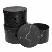 Pudełko Flower Box 3szt Smile czarny ROZETTE